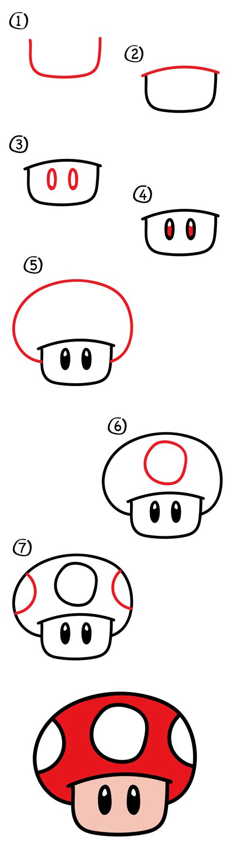 How To Draw A Mario Mushroom Art For Kids Hub