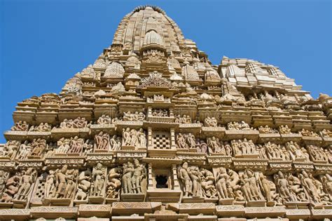 Stone Carved Temple In Khajuraho Madhya Pradesh India