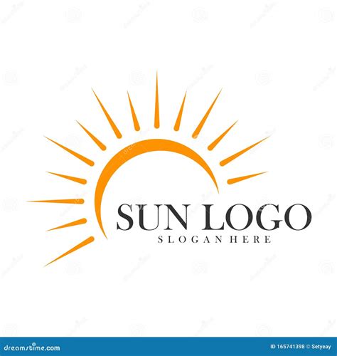Sun Logo Design Vector Template Icon Symbol Illustration Stock Vector
