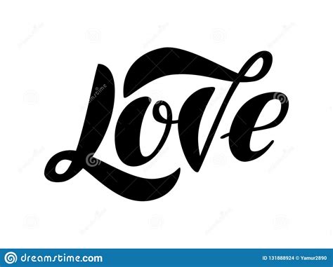 Lettering Word Love Isolated On The White Background Stock Vector