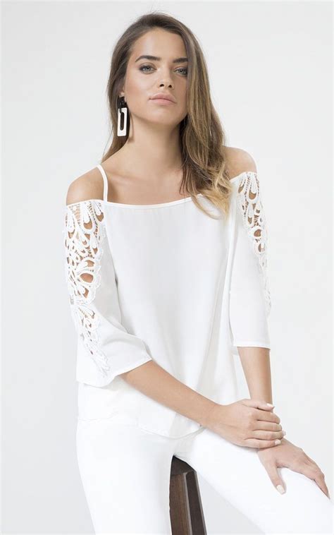 White Lace Detail Cold Shoulder Top By Urban Touch Holiday Clothes Holiday Outfits Cami Tops