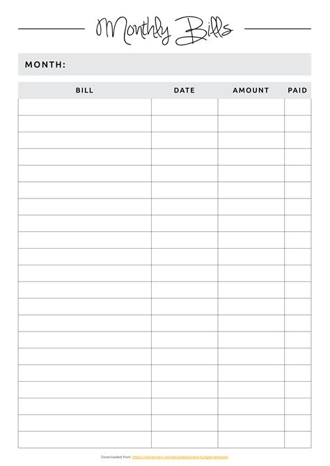 Simple budget template | Simple budget template, Simple budget, Monthly budget planner