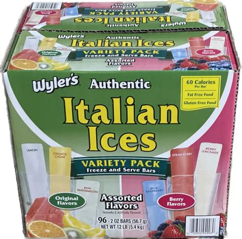 WYLER S AUTHENTIC ITALIAN Ice Fat Free Freezer Bars Oz Pack Free