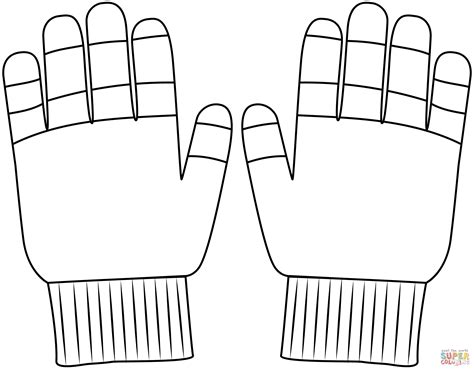 Gloves Coloring Page Free Printable Coloring Pages