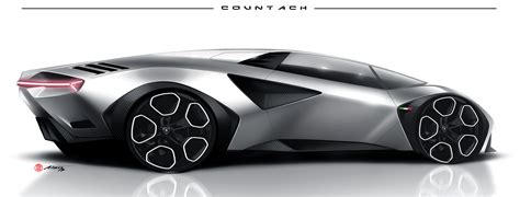 Alan Derosier Lamborghini Countach Remastered Futuristic Cars