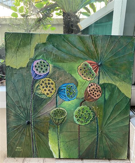 Lotus Seed Pods 연꽃 만다라 잎 그림 그림