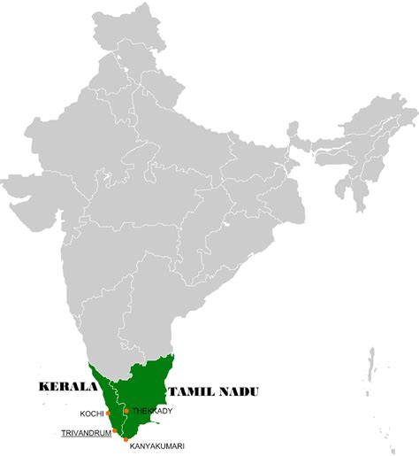 Map of tamilnadu and kerala. Will in India: Intro