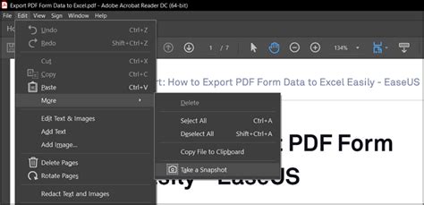 How To Take Snapshot Of Pdf In Adobe Acrobat Easeus