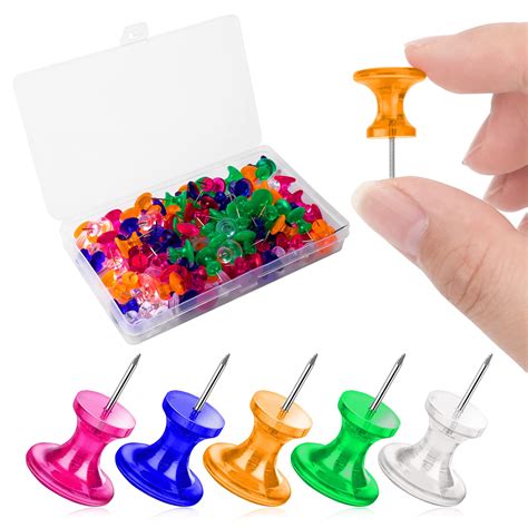 Buy Molain 100 Pieces Giant Push Pins 1 Inch Thumb Tacks Steel Point