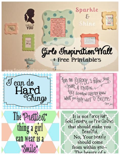 And if they can do it, so can you. —john green. Girls Inspiration Collage Wall + Free Printable - Free Time Frolics