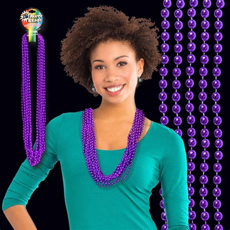 Metallic Purple Mardi Gras Beads School Spirit Holidays And Events