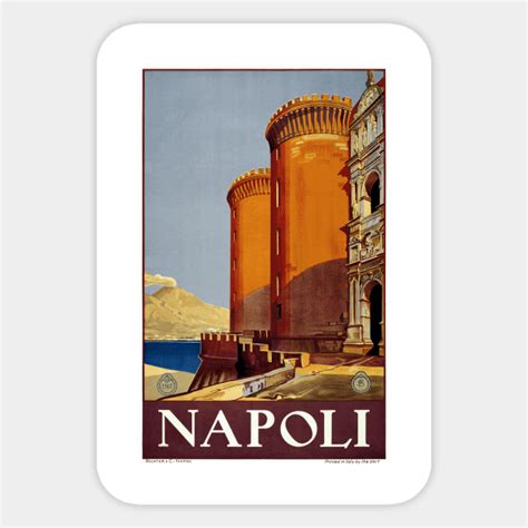 Napoli Naples Italy Vintage Travel Poster Design Naples Pegatina