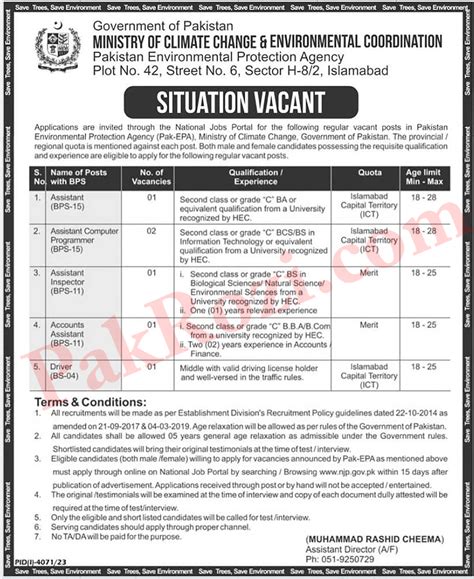 Unlock Your Career: Job Opportunities at Pak-EPA Awaits You!