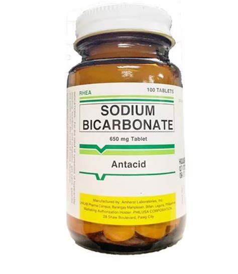 Rhea Sodium Bicarbonate Antacid 650mg 100 Tabs Hyperacidity Relief
