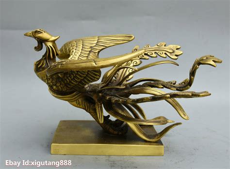 11 China Folk Feng Shui Pure Copper Brass Auspicious Bird