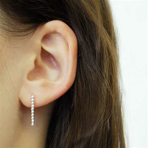 Beaded Sterling Silver Ear Cuff Earrings By Otis Jaxon