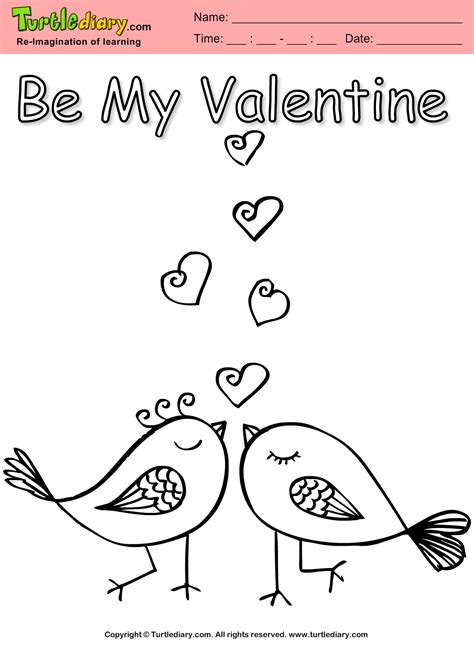 Love Birds Coloring Page Coloring Sheet Valentine Coloring Pages