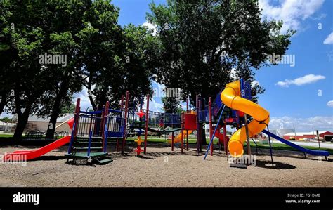 Slides In Playground Stock Photo Alamy