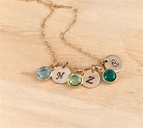 Personalized Mothers Initial Necklace Lilladesigns