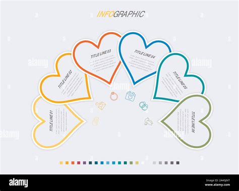 Diagrama De Colorido Corazón Infográfico Plantilla Línea De Tiempo