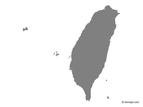 Grey Map Of Taiwan Free Vector Maps Map Vector Map Logo Taiwan