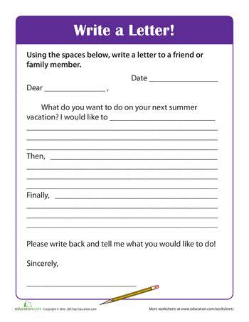 letter writing  kids summer vacations  letter  words