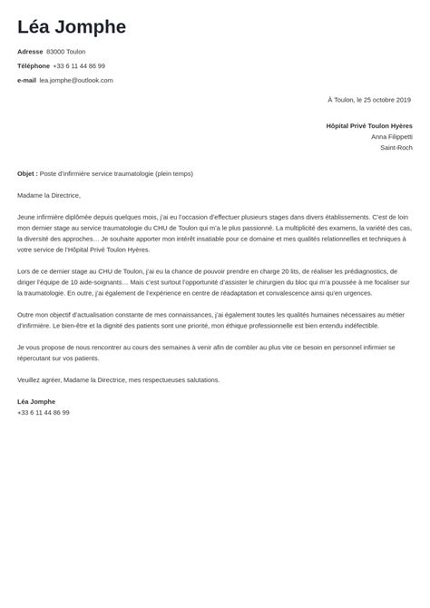 Exemple lettre de motivation infirmier (IDE débutant/confirmé)