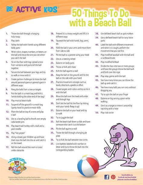 Svens yatzy 3 download auf freeware.de. PDF Printable 50 Things to Do with a Beach Ball Physical ...