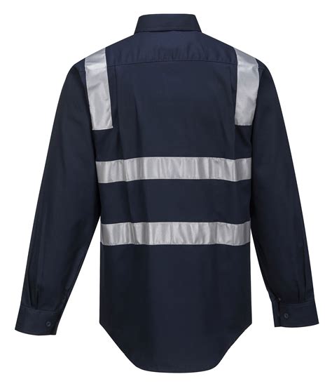 Northrock Safety Navy Blue Shirt With Reflective Stripes Safety