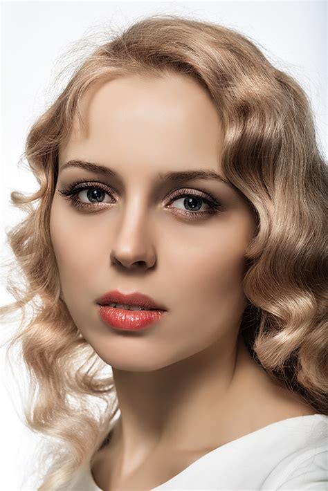 Beautiful Blonde Girl Portrait On White Background Clos On Behance
