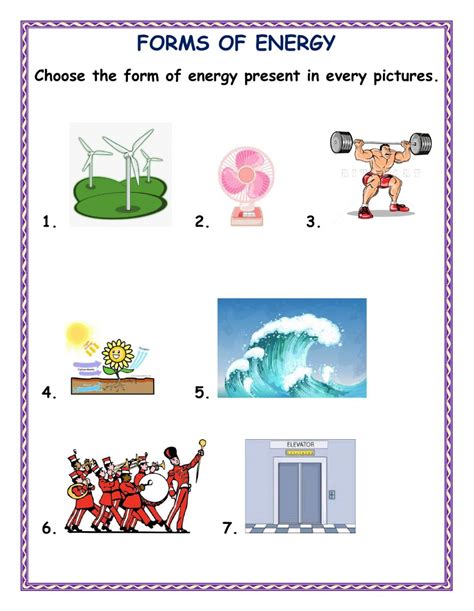 Forms Of Energy Online Exercise For Grade 1
