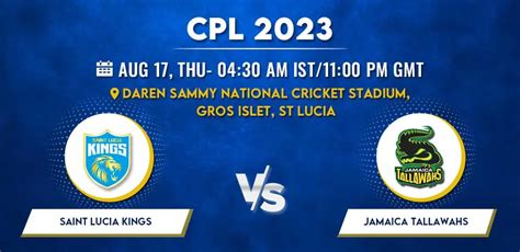 Saint Lucia Kings Vs Jamaica Tallawahs Match Prediction CPL
