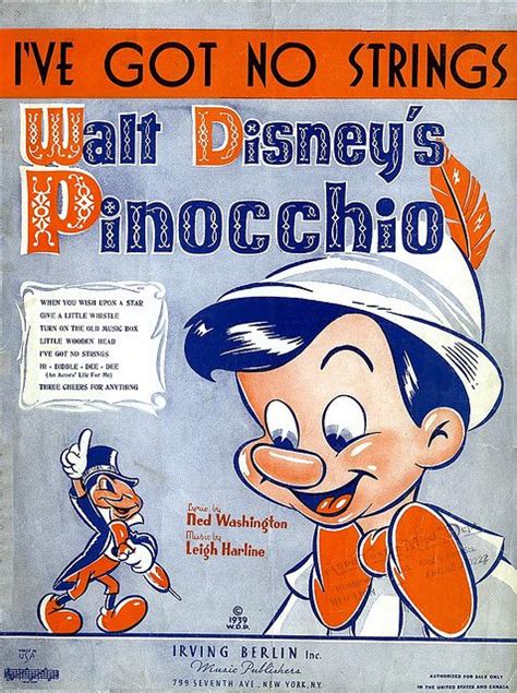 Ive Got No Strings Disney Sheet Music Vintage Sheet Music Pinocchio