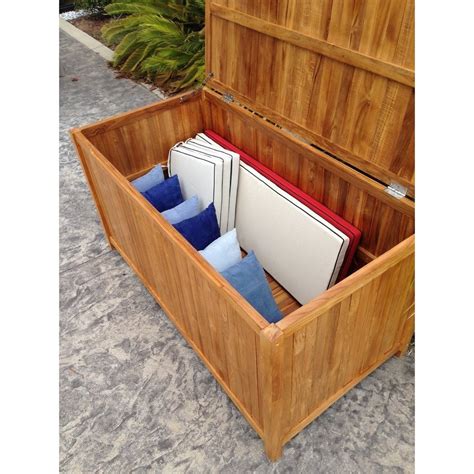 Teak Wood Santa Barbara Pool And Deck Storage Cushion Box By Chic Teak