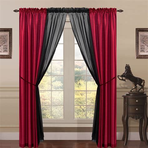 Inspiring Home Black And Red Curtains For Living Room