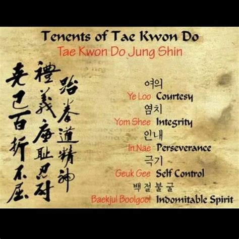 Five Tenets Of Taekwondo Taekwondo Martial Arts Perseverance