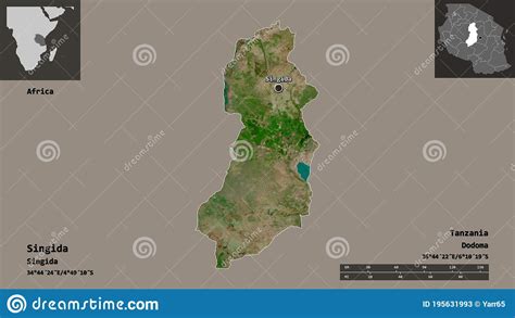 Singida Region Of Tanzania Previews Satellite Stock Illustration