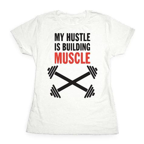 Buy Womens Summer Fashion My Hustle Is Building Muscle Tank Short Sleeve White T Shirt At