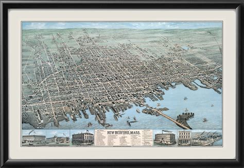 New Bedford Ma 1876 Vintage City Maps