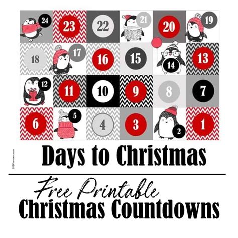 Free Printable Christmas Countdown And Advent Calendar