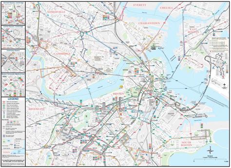 Map Of Boston Transport Transport Zones And Public Transport Of Boston