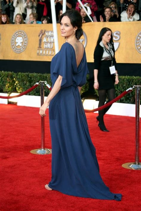 Angelina Jolie In A Blue Max Azria At The Screen Actors Guild Awards