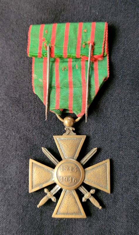 Ww1 Original French War Cross 1914 1916 With Citations Bronze Palm