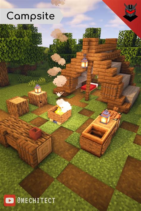 Minecraft Campsite Minecraft Farm Minecraft House Designs Minecraft Cottage
