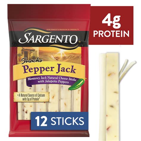 Sargento Pepper Jack Natural Cheese Snack Sticks Count Walmart Com