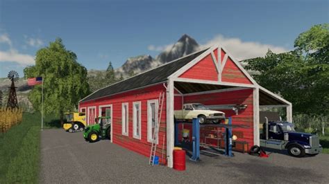 Fs19 Agramark American Style Garage Shed With Workshop V10 Farming