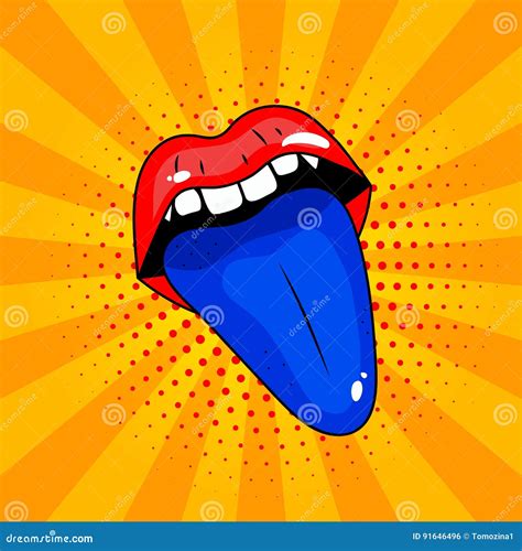 Lips In Style Of Pop Art Stock Vector Illustration Of Aggressive