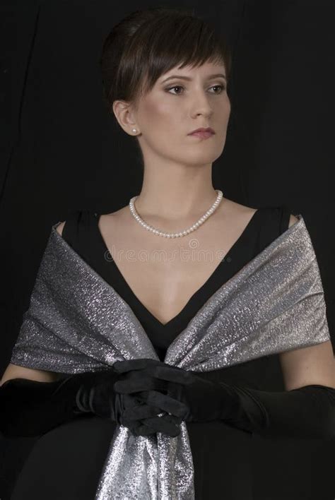 Portrait Of Aristocratic Lady In An Evening Dress Stock Image Image