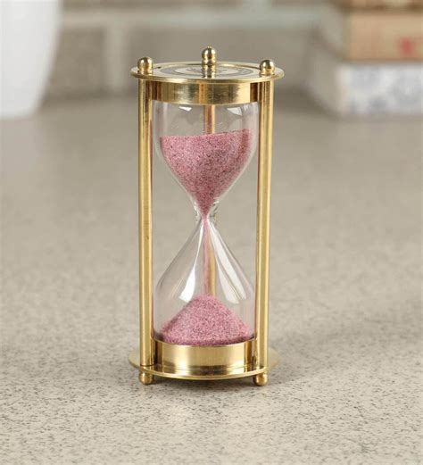 Buy Brown Brass And Glass Sand Hour Glass By Exim Decor Online Hour