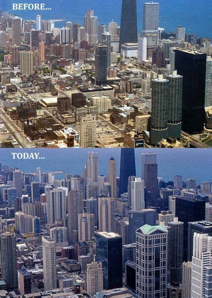 Chicago Then And Now Chicago Girls Chicago Area Chicago Skyline New